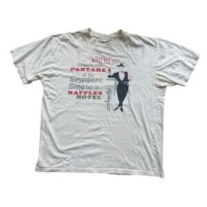 Vintage Raffles Hotel Singapore Sling T Shirt Size XL Cocktail Bar Y2K